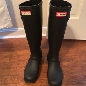 Matte Black Hunter Rain Boots - 7 (7.5)